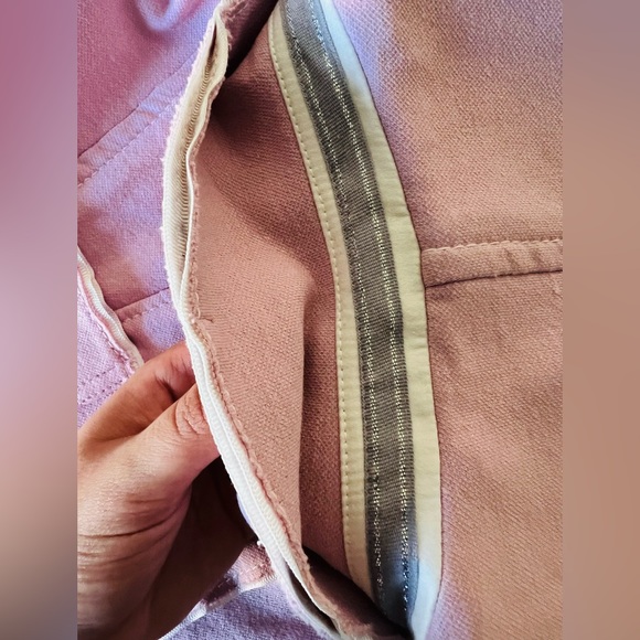 NWOT S.Oliver Blazer! Light Pink with white elbow pads -sparkle accents- Size 8 - Picture 4 of 9